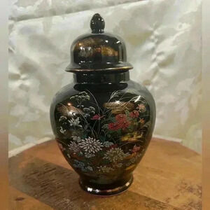 Vintage Japanese Lidded  Vase Jar - National Silver Company of Nagoya Japan